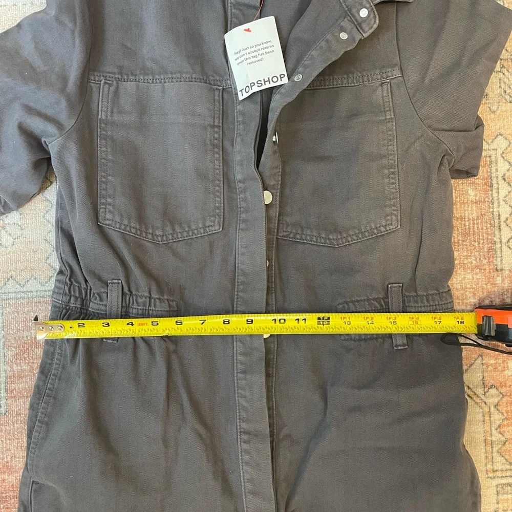 Topshop Charcoal Utility Jumpsuit - size 8 NWT - Picture 7 of 10